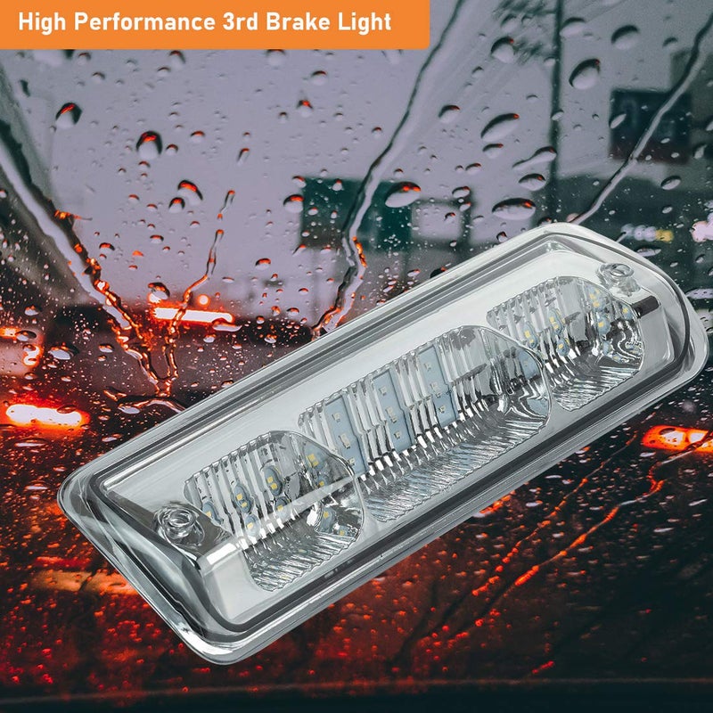 NPAUTO Third 3rd Brake Light LED Replacement for Ford F150 Lobo 2004 2005 2006 2007 2008, 07-10 Ford Explorer Sport Trac, 06-08 Lincoln Mark LT, High Mount Stop Light Assembly, Clear Lens - Image 4